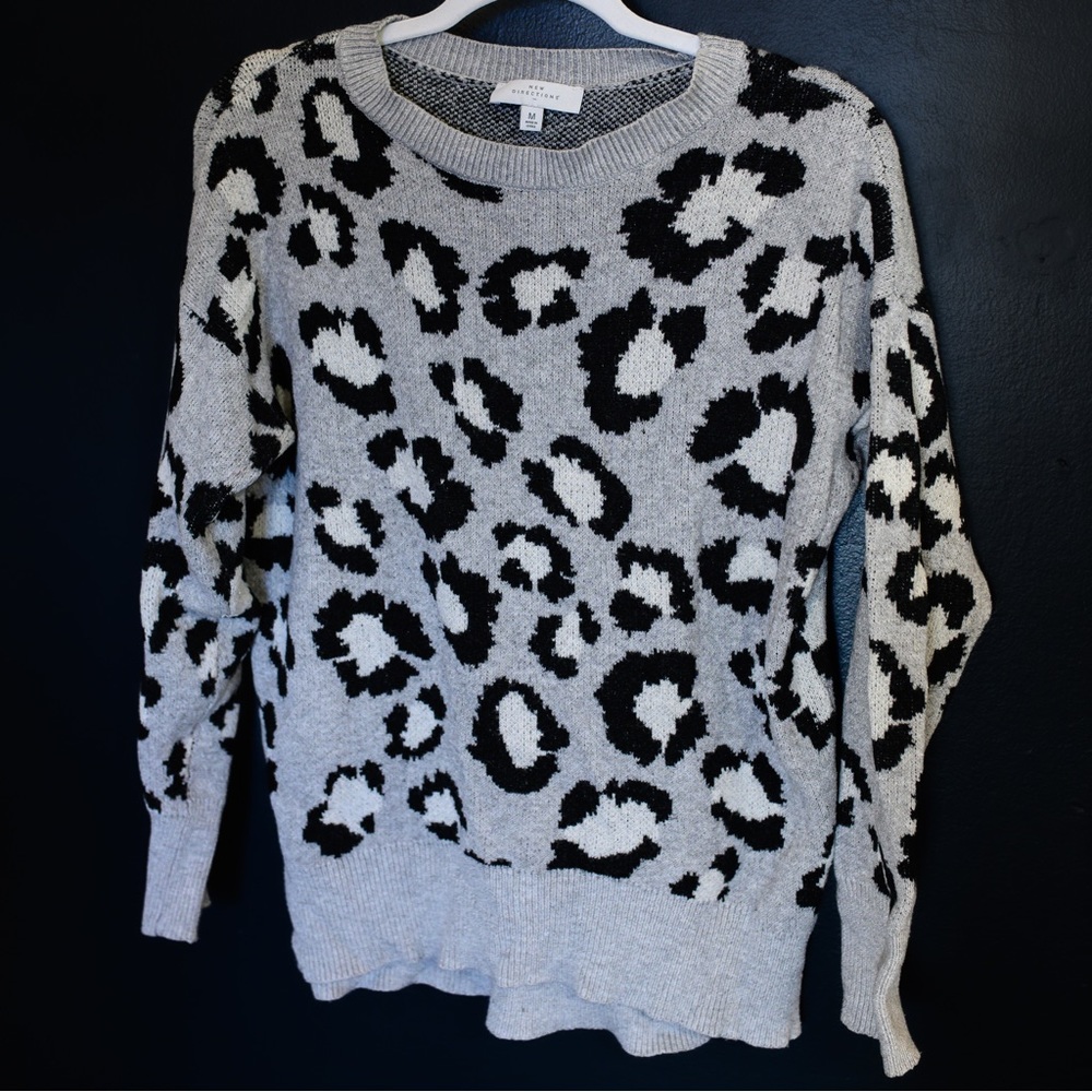 New Directions Cheetah Print Sweater
